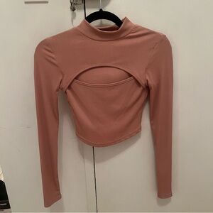 Long Sleeve Cutout Crop Top
